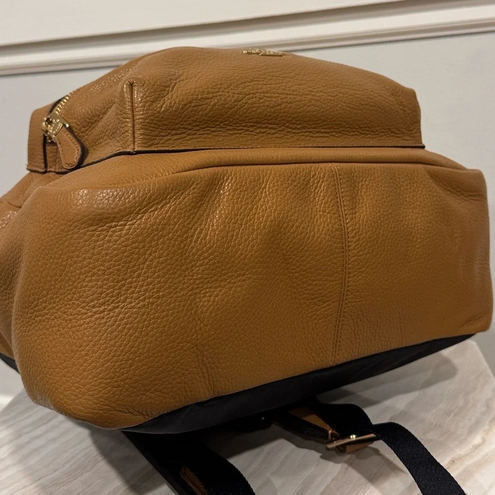 Coach Backpack Tan Pebbled Leather Large Charlie Backpack - Picture 9 of 17